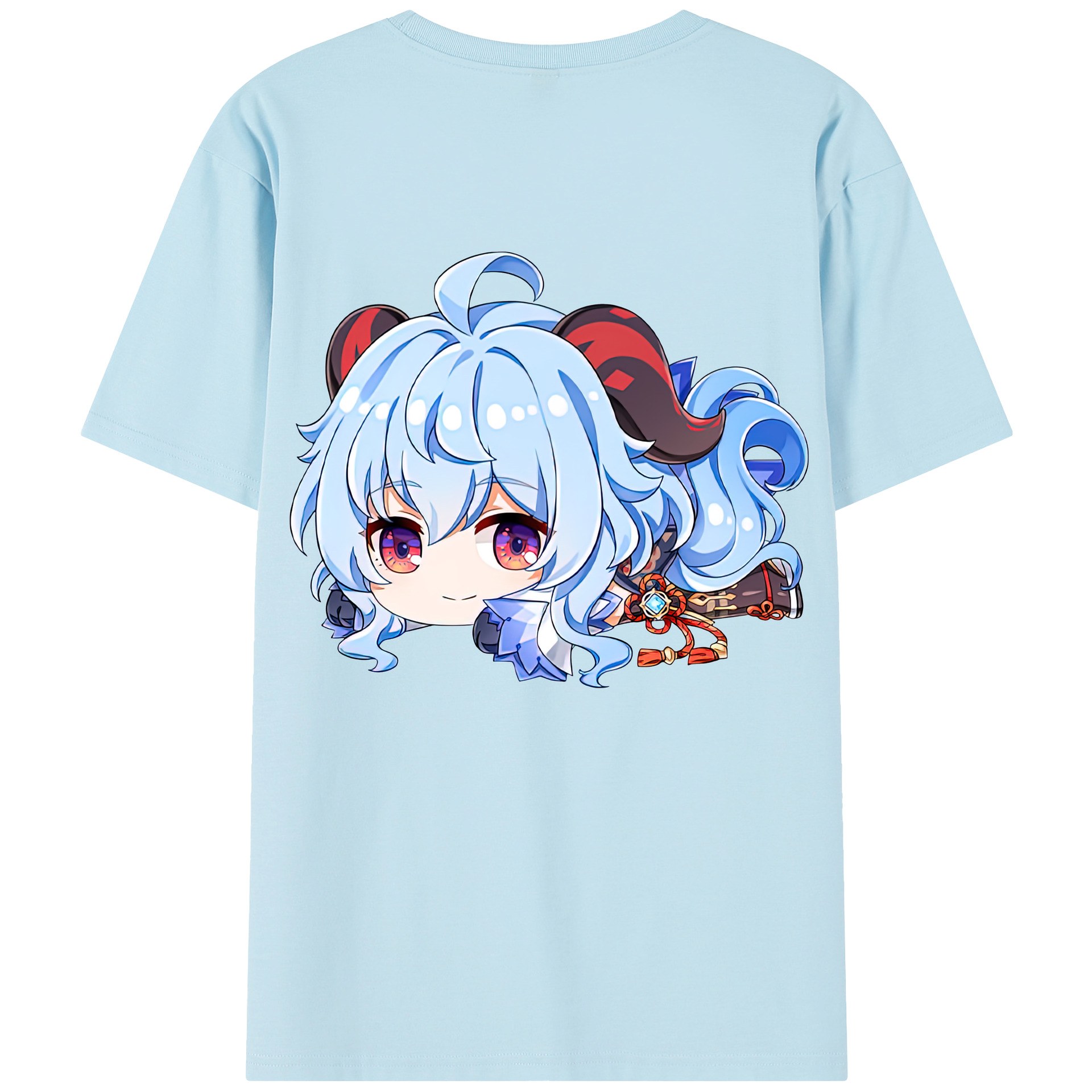 げんし神 甘雨 かんう genshin Ganyu 綿100％半袖Tシャツ（背面プリント）